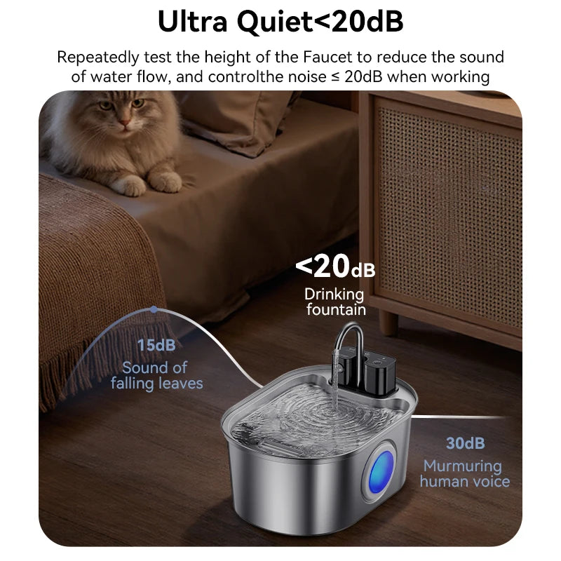 ROJECO Water Pump For 3.2L Stainless Steel Wireless Cat Water Fountain Pet Drinking Fountain Water Pump For Cat Drinker Replacem